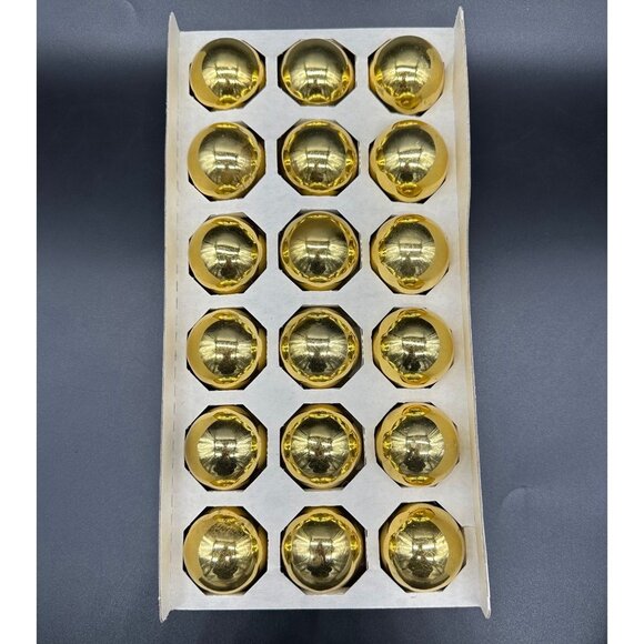 Vintage Christmas Ornaments Kmart Gold Glass Balls 18 Count Retro Decoration - Picture 4 of 10